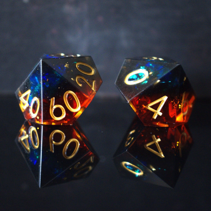 Hellish Rebuke Sharp-Edged Resin Dice Set by Misty Mountain Gaming