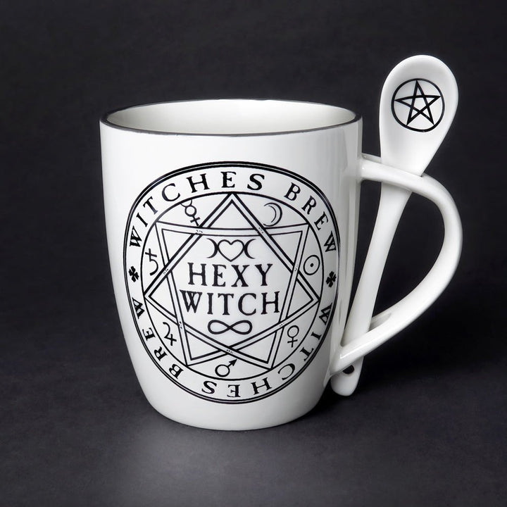 Hexy Witch Mug Tea Cup and Spoon by Alchemy of England