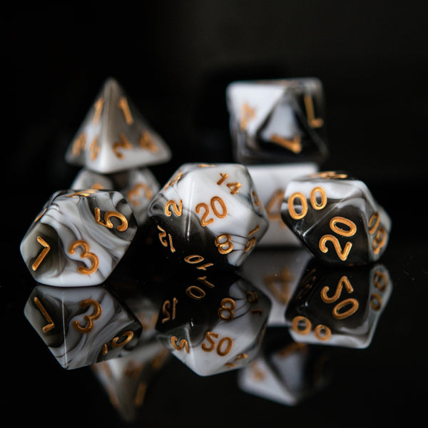 Illustration Acrylic Dice Set by Misty Mountain Gaming