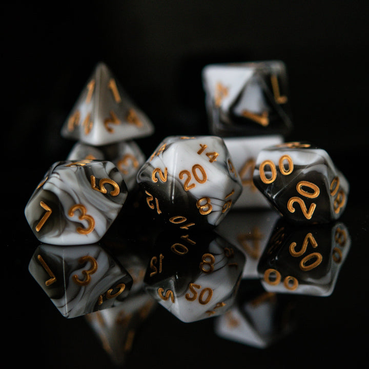 Illustration Acrylic Dice Set by Misty Mountain Gaming