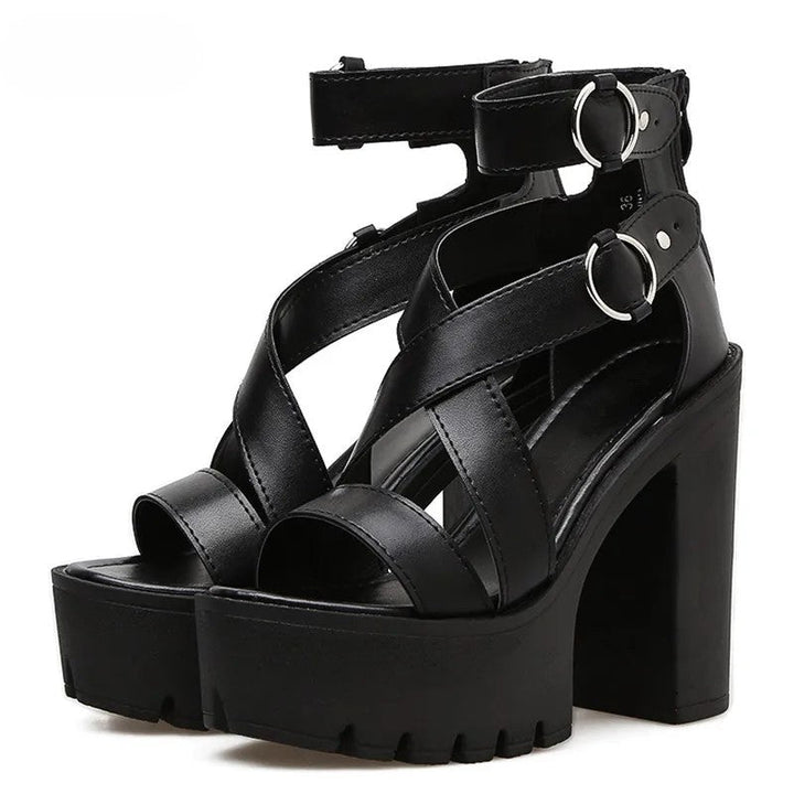 Bound Strappy Buckle Platform Heel-2