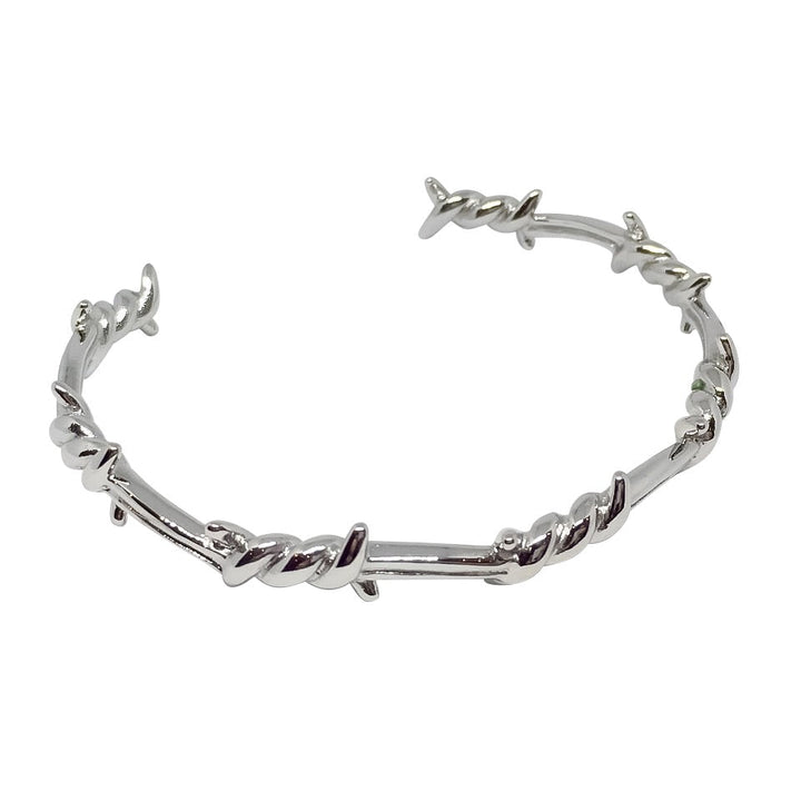 Gifts From The Crypt - Barbed Wire Open-Cuff Bangle-3