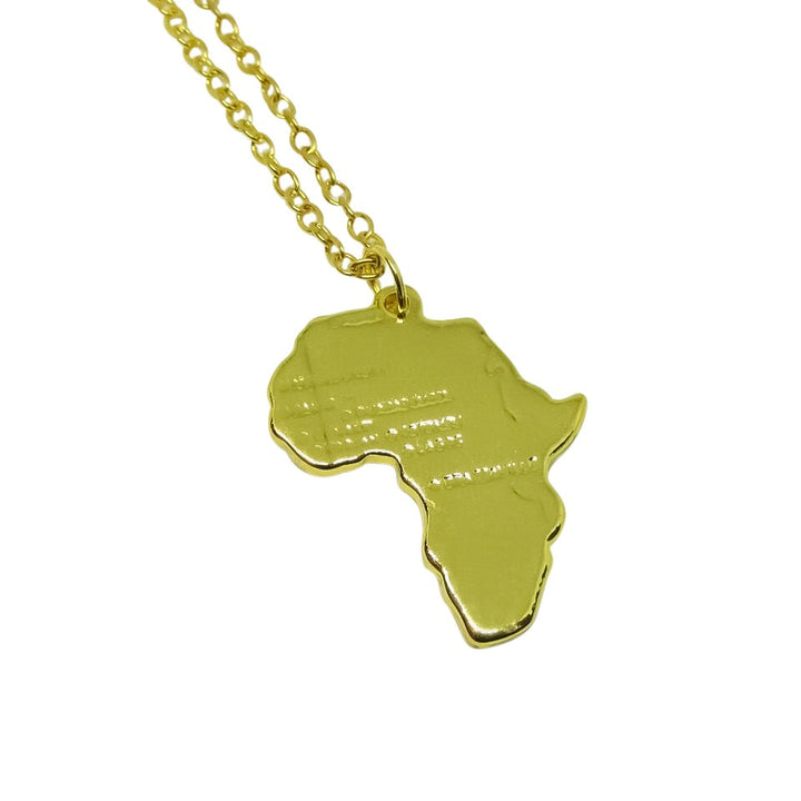 Africa Map Steel Necklace-2