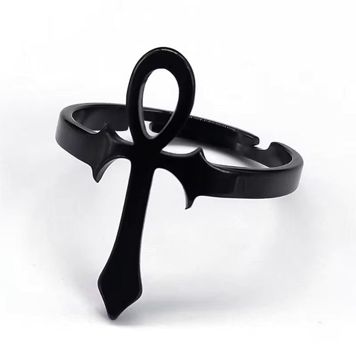 Egyptian Ankh Stainless Steel Expandable Ring by Darkstorm