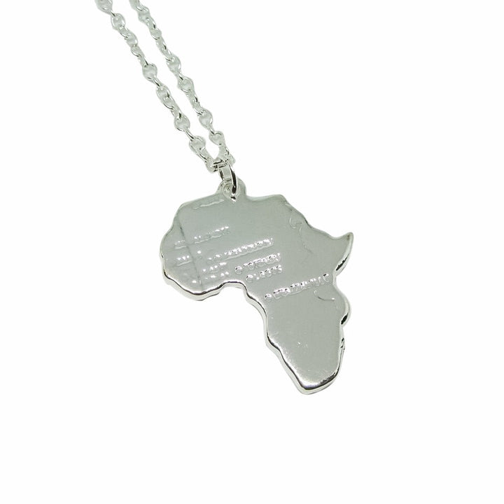 Africa Map Steel Necklace-3