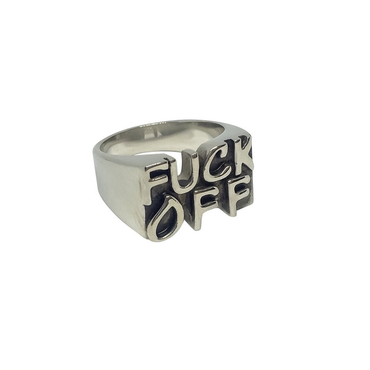 FUCK OFF Stainless Steel Ring by Gifts From The Crypt