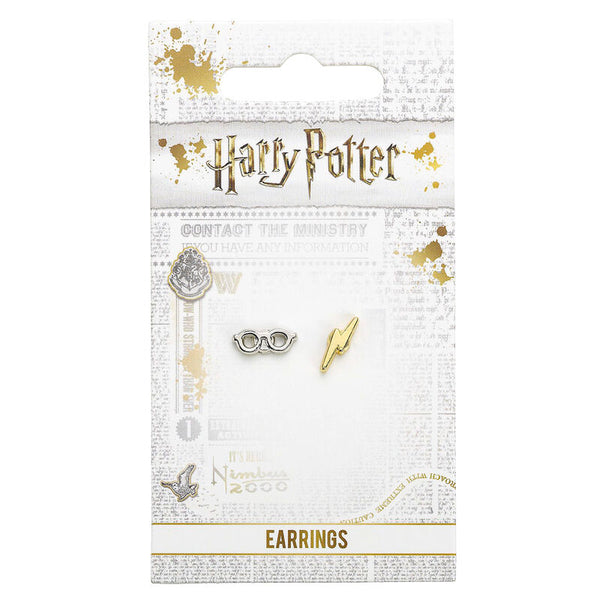 Harry Potter Lightening Bolt and Glasses stud earrings