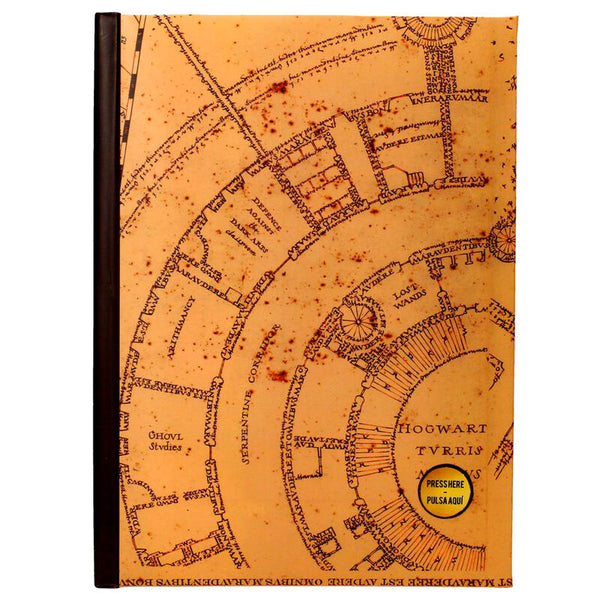 Harry Potter Marauders Map notebook with light