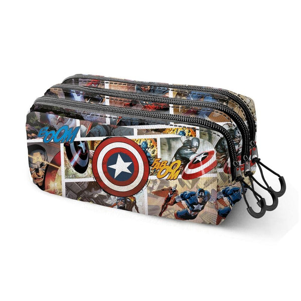 Marvel Captain America Comic triple pencil case