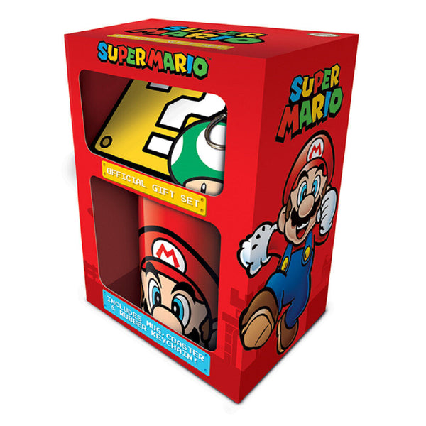 Super Mario Bros Set Mug + Coaster and keyring