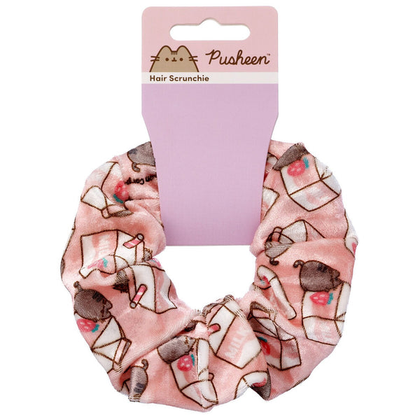 Pusheen Strawberry Milk scrunchie