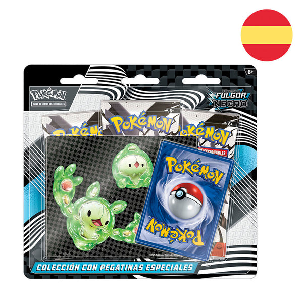 Spanish Pokemon Tech Sticker Collection Black Fulgor assorted Collectible card game box