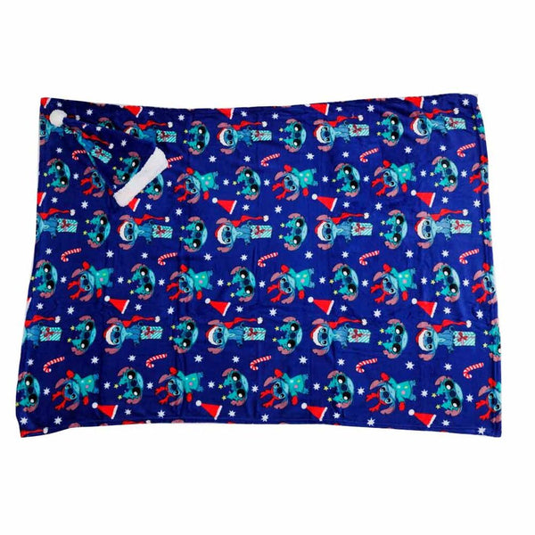 Disney Stitch Coral blanket + hat set