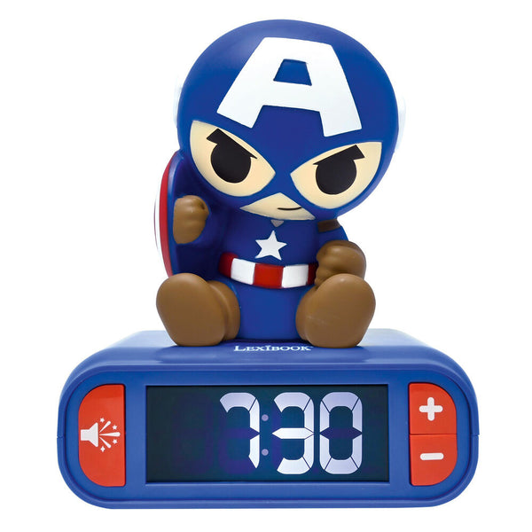 Marvel Avengers Captain America 3D Night Light Alarm Clock