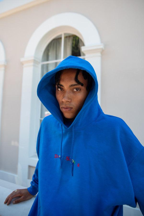 Hoodie in Royal Blue with Dream Sports Embroidery by Dreambutdonotsleep