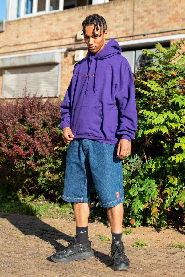 Hoodie in Dark Purple with Dream Sports Embroidery-3