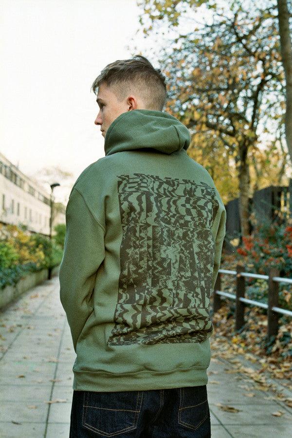 Military Green Hoodie With Printed 'The End Is Near' Design by Dreambutdonotsleep