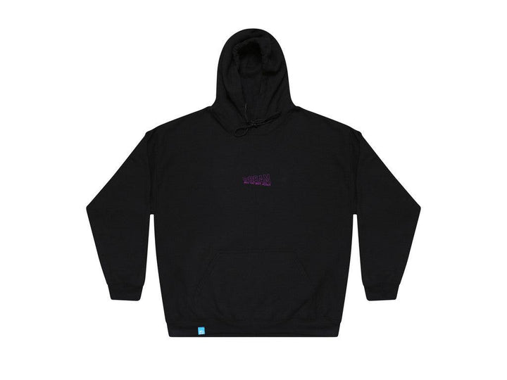 Black Hoodie With Violet Dream Embroidery-3