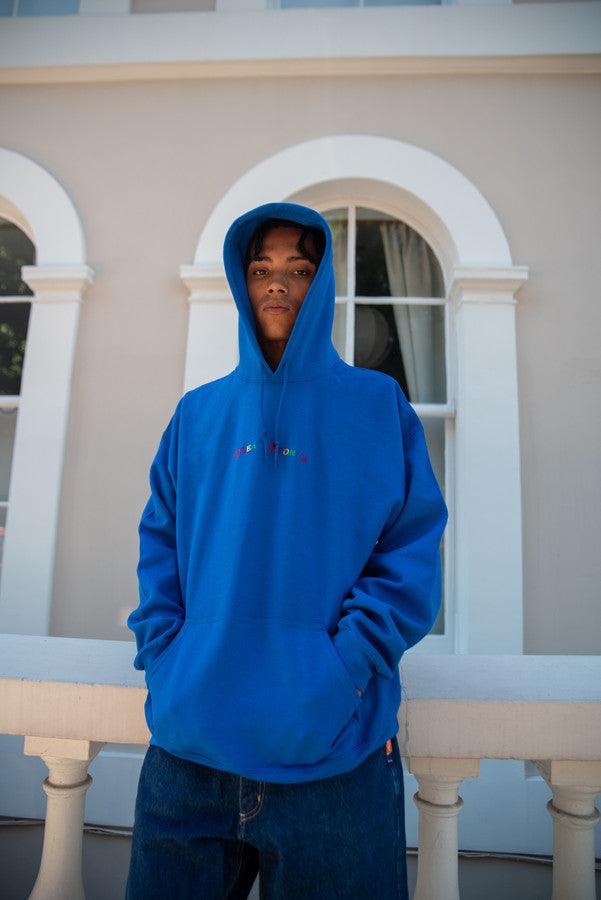 Hoodie in Royal Blue with Dream Sports Embroidery by Dreambutdonotsleep