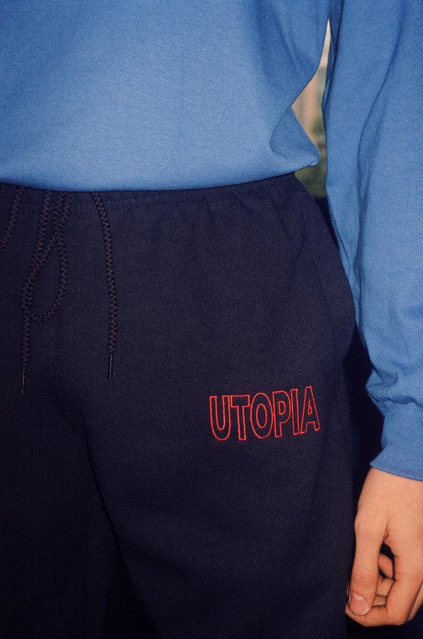 Navy Joggers With Utopia Embroidery-3