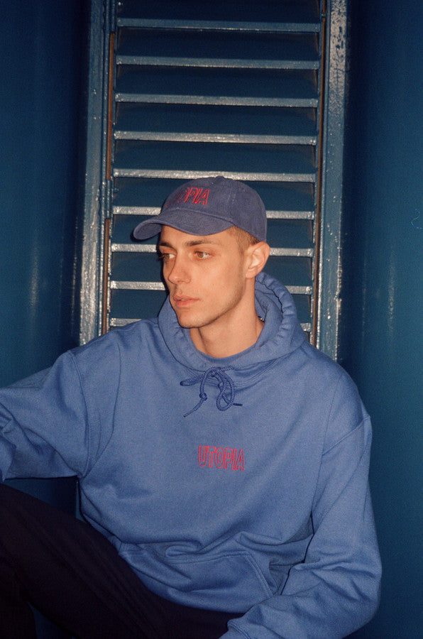 Royal Blue Hoodie With Embroidered Utopia Logo-1