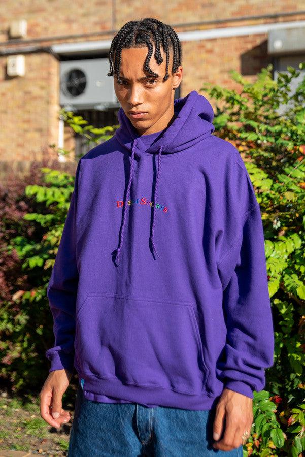 Hoodie in Dark Purple with Dream Sports Embroidery by Dreambutdonotsleep