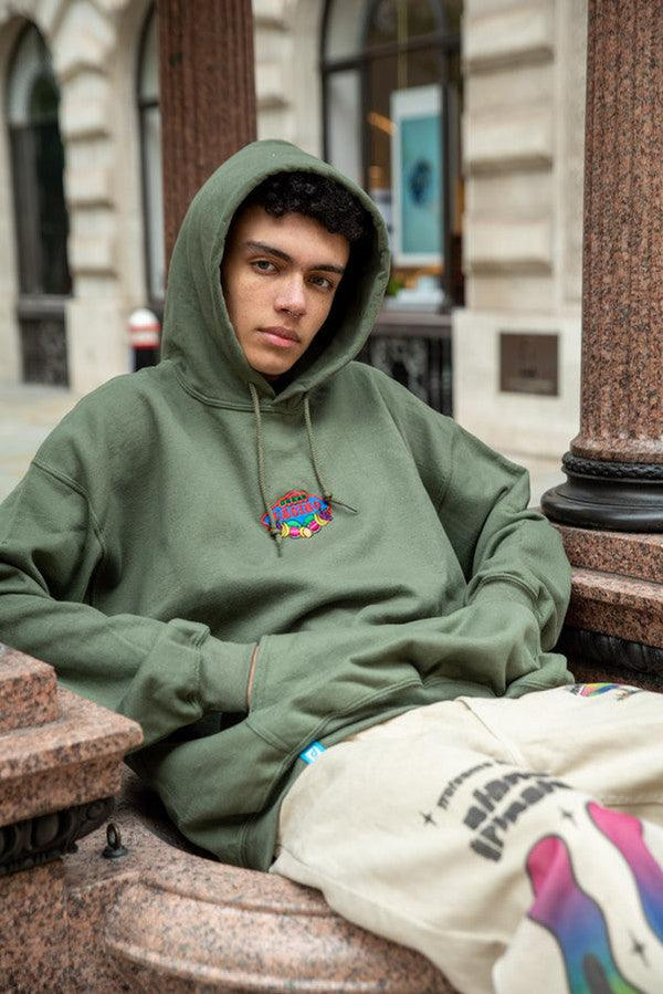 Green Hoodie With Dream Casino Embroidery-0