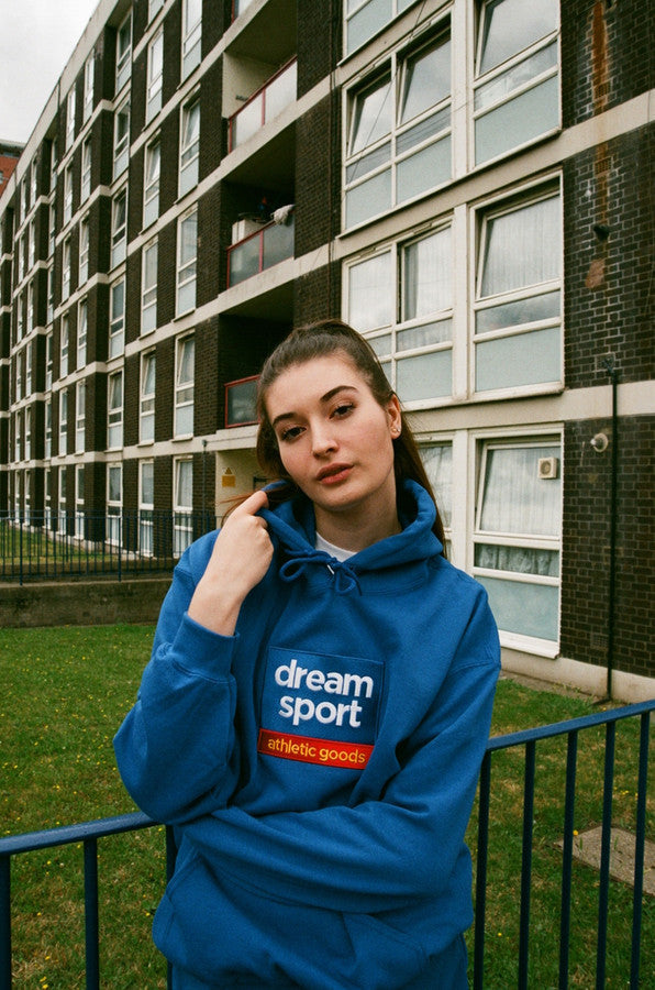 Royal Blue Hoodie With Dream Sport Athletic Goods Design by Dreambutdonotsleep