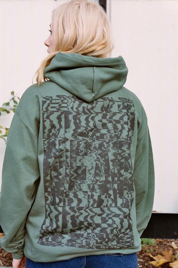 Military Green Hoodie With Printed 'The End Is Near' Design by Dreambutdonotsleep