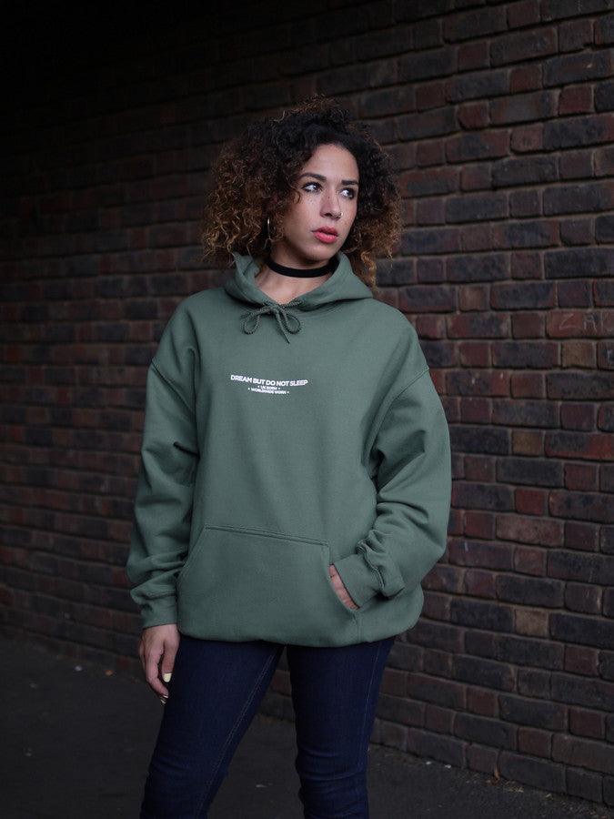 UK Born Worldwide Worn Military Green Hoodie-1