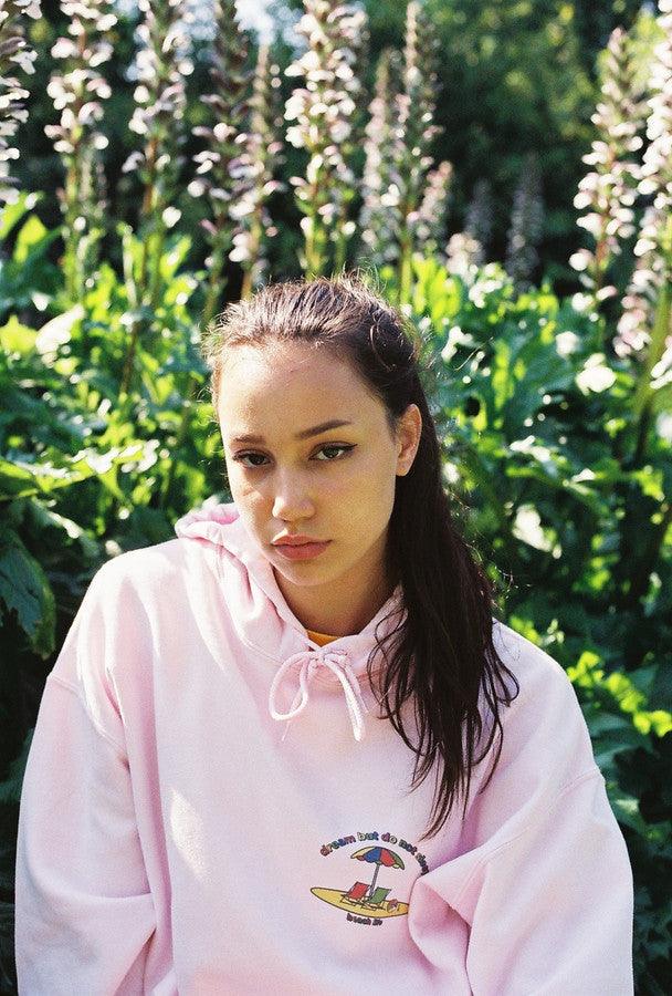 Beach Life Design On Light Pink Hoodie by Dreambutdonotsleep