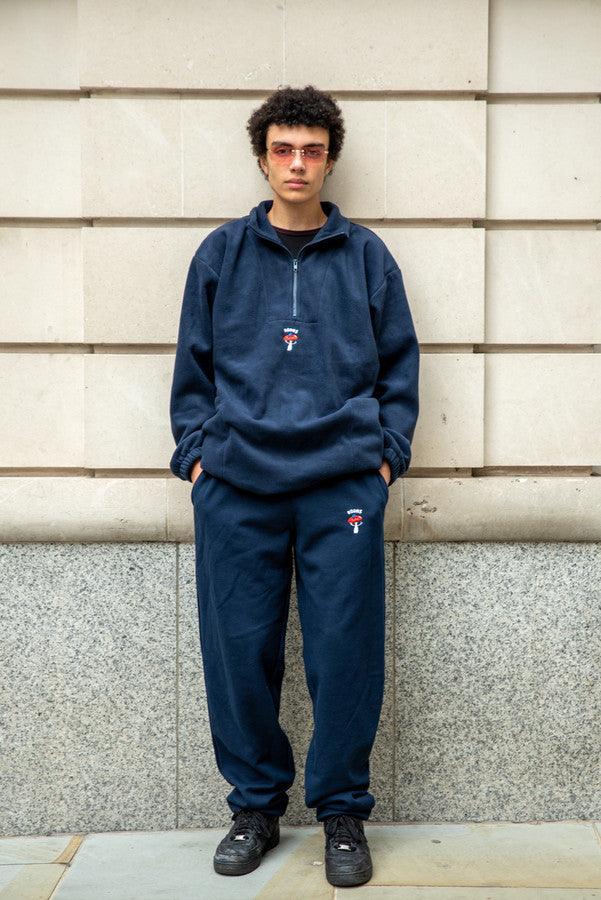 Fleece In Navy With Bro Shroom Embroidery-3