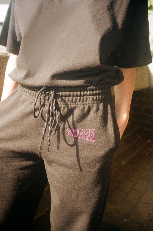 Black Joggers With Violet Dream Embroidery-3