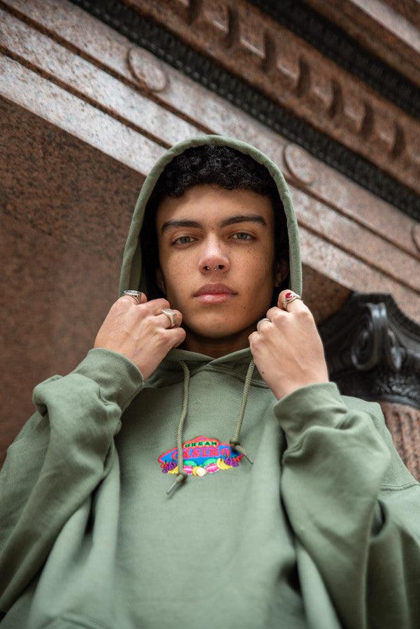 Green Hoodie With Dream Casino Embroidery-1