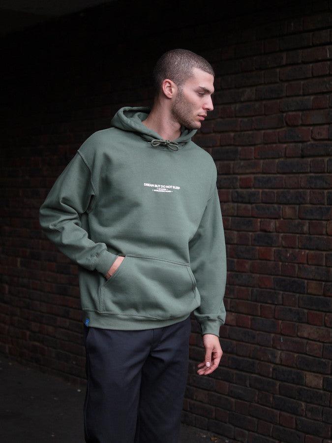 UK Born Worldwide Worn Military Green Hoodie by Dreambutdonotsleep