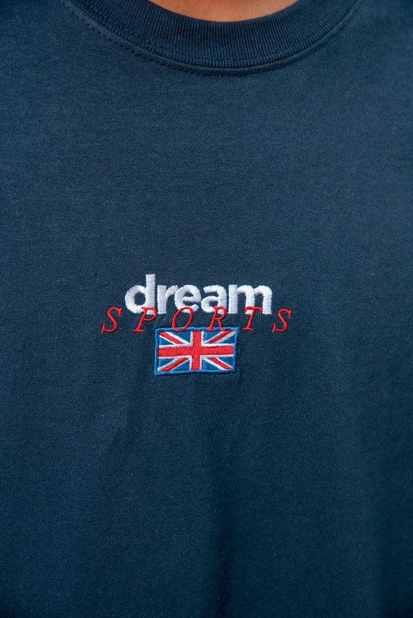 Navy T-shirt With Dream Sports Embroidered Logo by Dreambutdonotsleep