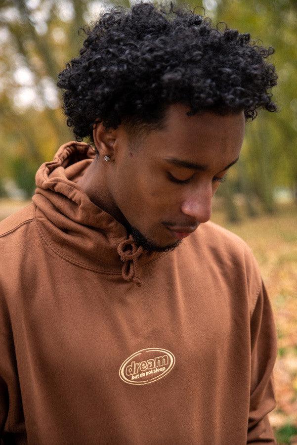 Hoodie in Caramel Toffee With Oval Logo Embroidery-2