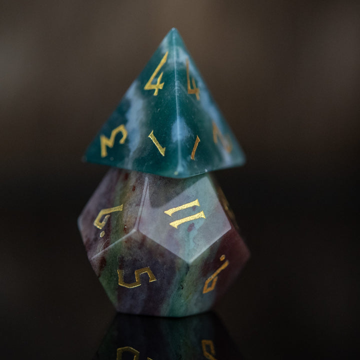 Indian Agate Stone Dice Set by Misty Mountain Gaming