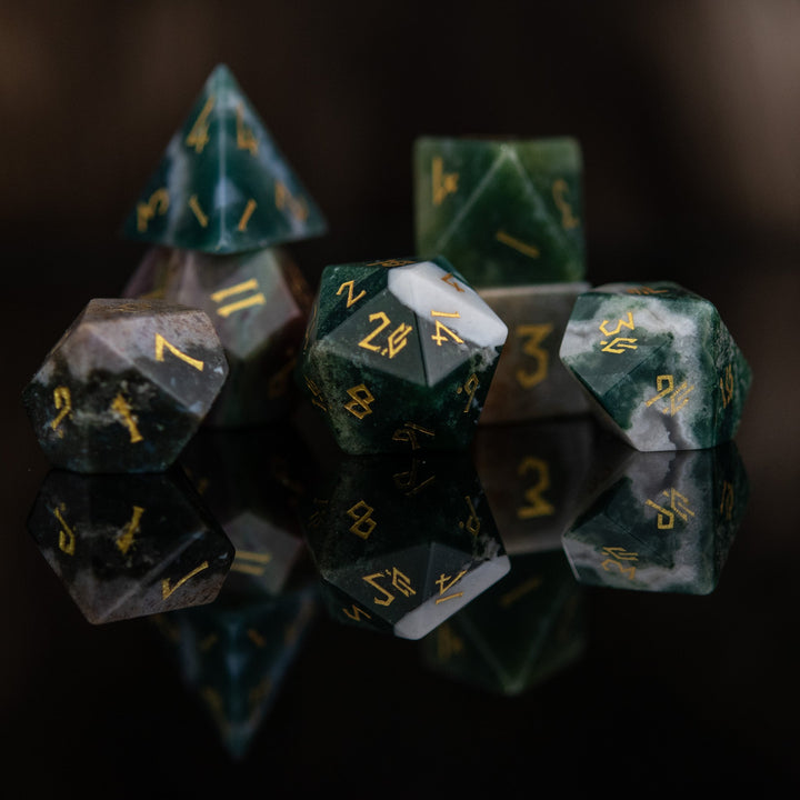 Indian Agate Stone Dice Set by Misty Mountain Gaming