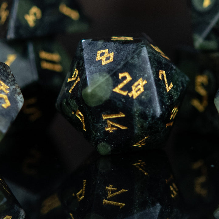 Kambaba Jasper Stone Dice Set by Misty Mountain Gaming