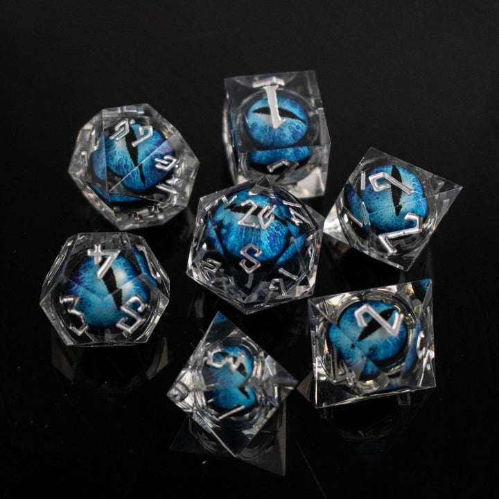 Legacy of Blue Eyes Liquid Core Dice Set - Silver by Misty Mountain Gaming