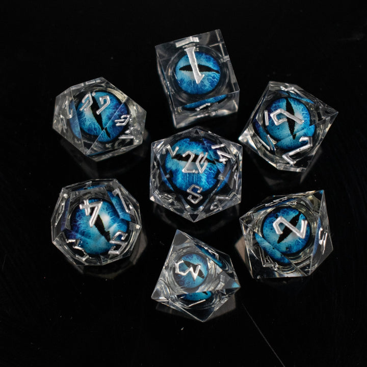 Legacy of Blue Eyes Liquid Core Dice Set - Silver by Misty Mountain Gaming