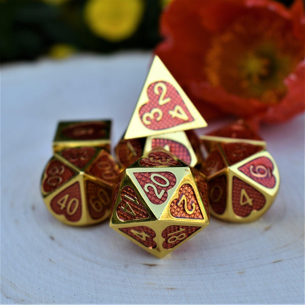 Lover's Heart Enamel Metal Dice Set by Misty Mountain Gaming