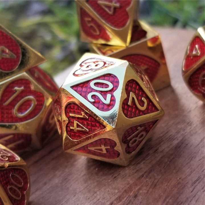 Lover's Heart Enamel Metal Dice Set by Misty Mountain Gaming