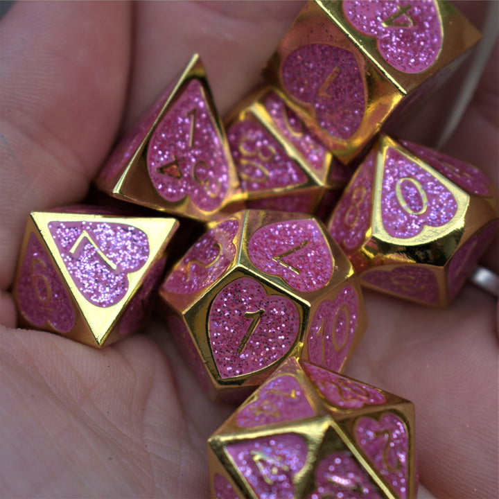 Maiden Lillian's Heart Metal Dice Set by Misty Mountain Gaming