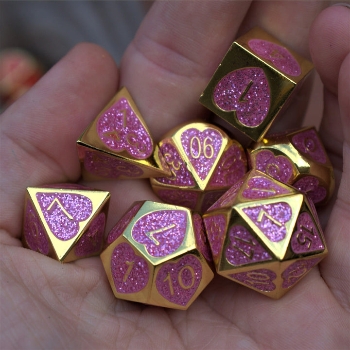 Maiden Lillian's Heart Metal Dice Set by Misty Mountain Gaming