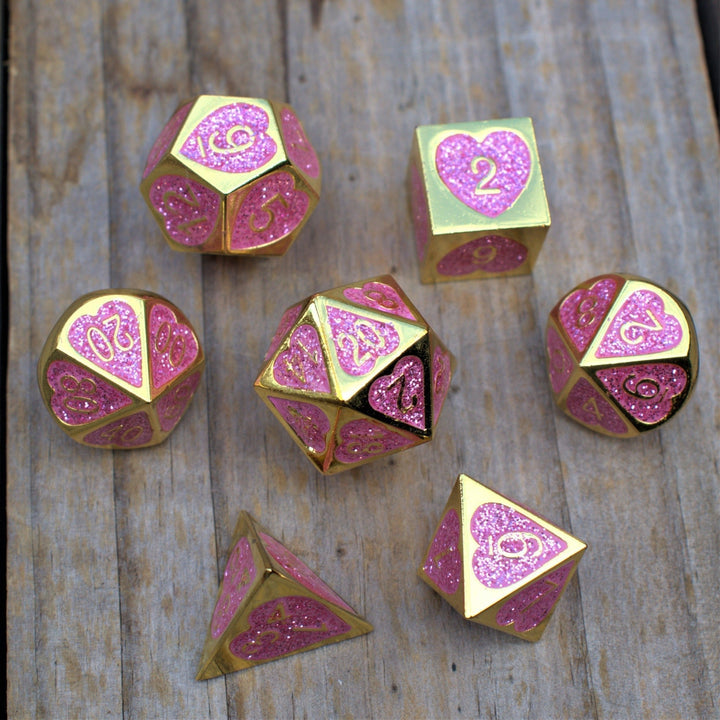 Maiden Lillian's Heart Metal Dice Set by Misty Mountain Gaming