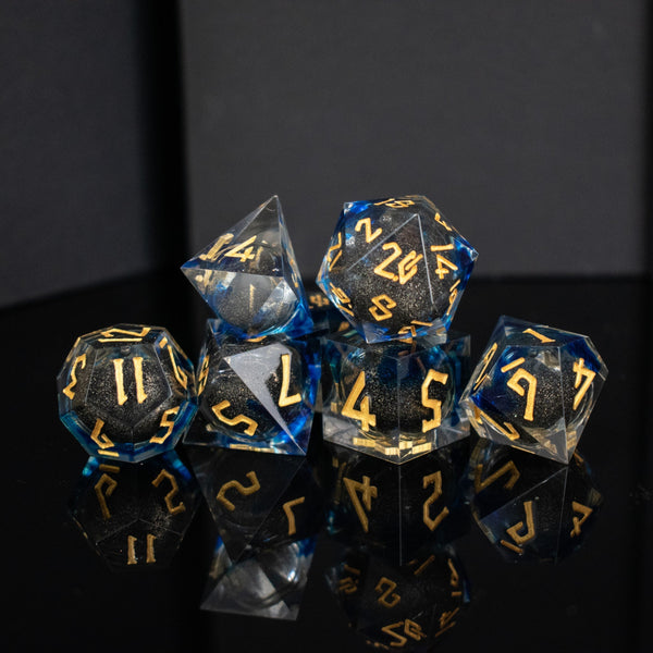 Midnight Sky Liquid Core Dice Set by Misty Mountain Gaming