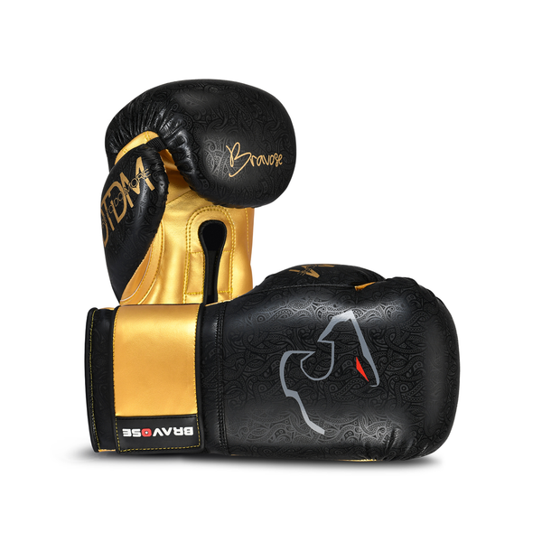 Nemesis Black and Gold Boxing Gloves-0