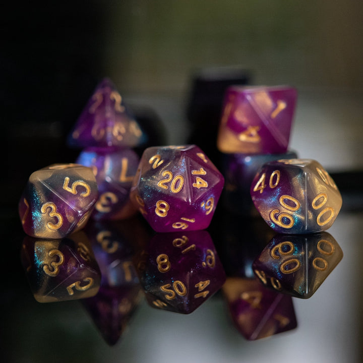 Orion Nebula Acrylic Dice Set by Misty Mountain Gaming